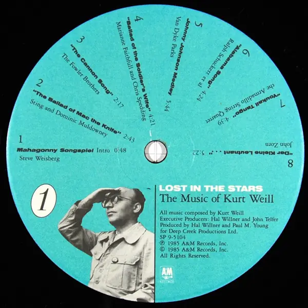 Kurt Weill - Lost In The Stars (The Music Of Kurt Weill) 뒷면