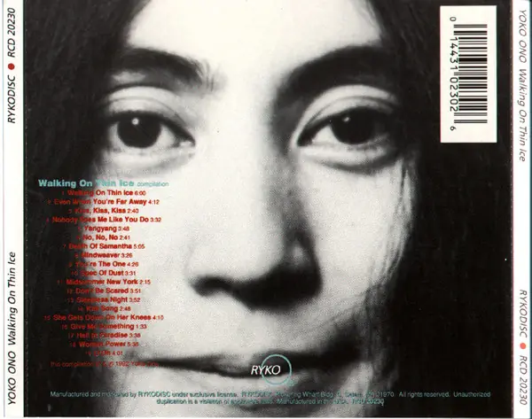 Yoko Ono - Walking On Thin Ice 뒷면