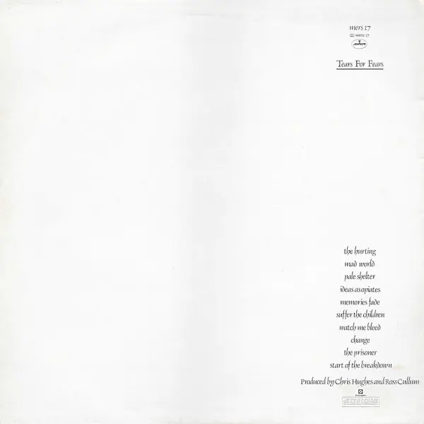 Tears For Fears - The Hurting 뒷면