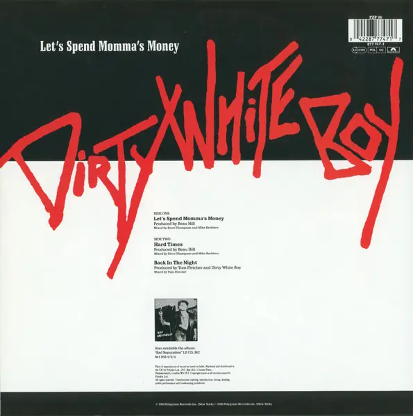Dirty White Boy - Let's Spend Momma's Money 뒷면