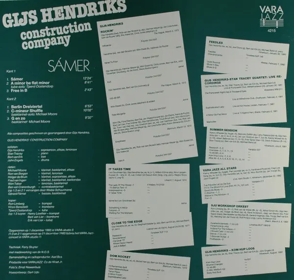 Gijs Hendriks Construction Company - Sámer 뒷면