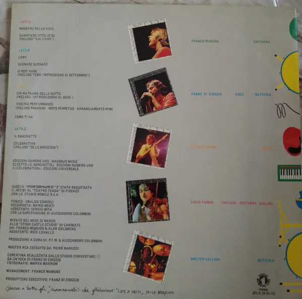 Premiata Forneria Marconi - Performance 뒷면