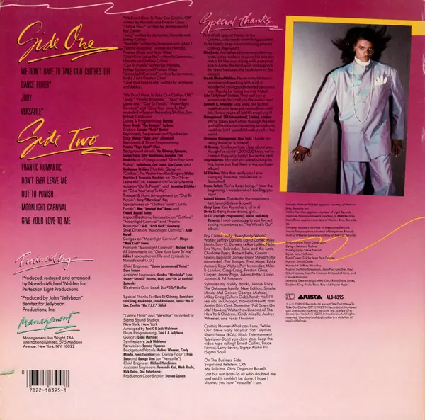 Jermaine Stewart - Frantic Romantic 뒷면