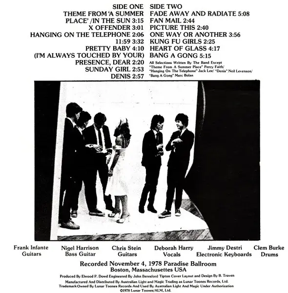 Blondie - Headlines 뒷면
