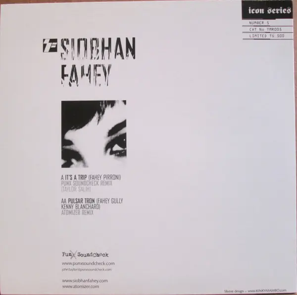 Siobhan Fahey - Icon Series Number 5 뒷면