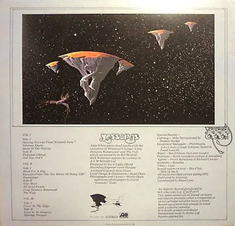 Yes - Yessongs 뒷면