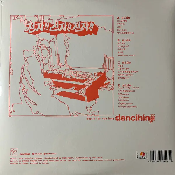 전자양 - Day Is Far Too Long 뒷면