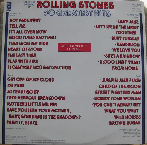 The Rolling Stones - 30 Greatest Hits 뒷면
