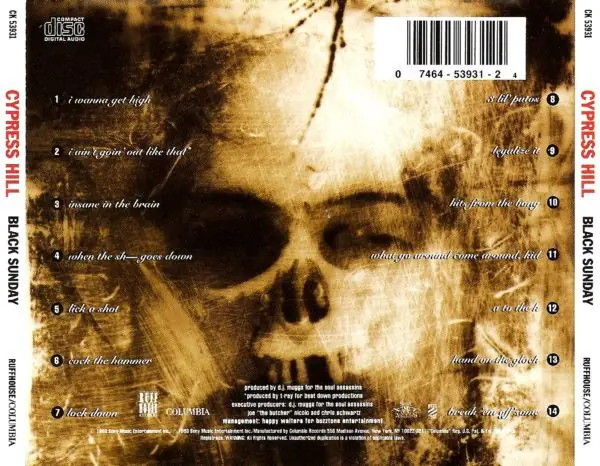 Cypress Hill - Black Sunday 뒷면