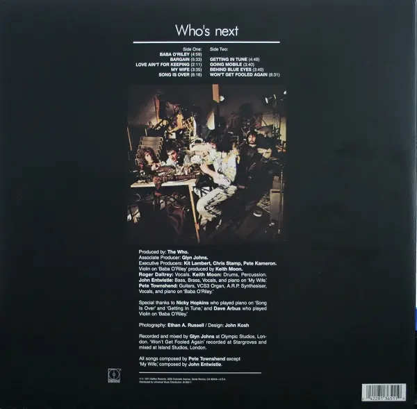 The Who - Who's Next 뒷면