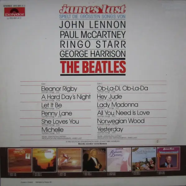 James Last - James Last Spielt Die Grössten Songs Von John Lennon, Paul McCartney, Ringo Starr, George Harrison. - The Beatles 뒷면