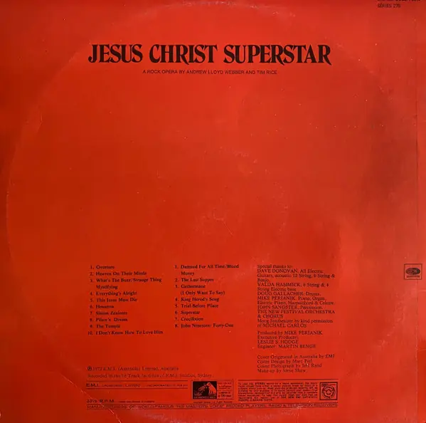 Andrew Lloyd Webber / Tim Rice - Jesus Christ Superstar 뒷면