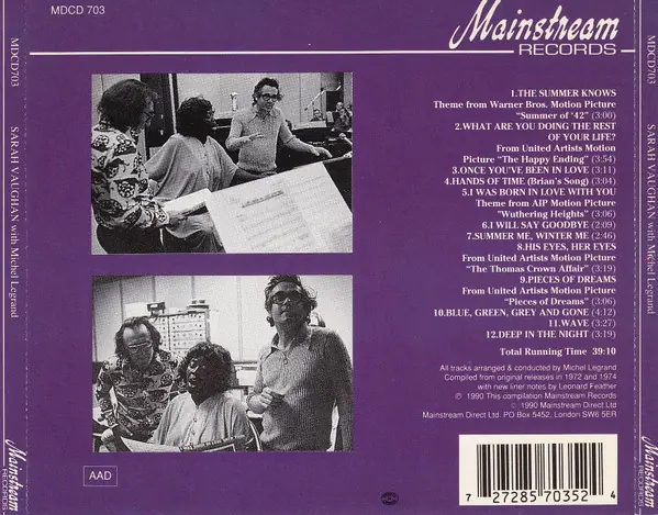 Sarah Vaughan / Michel Legrand - Sarah Vaughan With Michel Legrand 뒷면