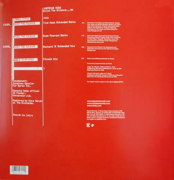 Depeche Mode - Enjoy The Silence···04 뒷면