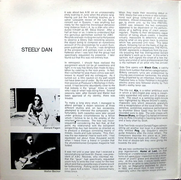 Steely Dan - Aja 뒷면