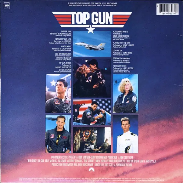 Various - Top Gun (Original Motion Picture Soundtrack) 뒷면