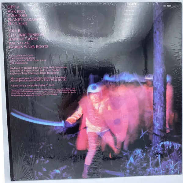 Black Sabbath - Paranoid 뒷면