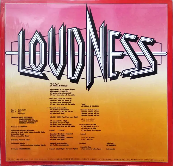 Loudness - Gotta Fight 뒷면