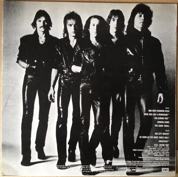 Scorpions - Love At First Sting 뒷면