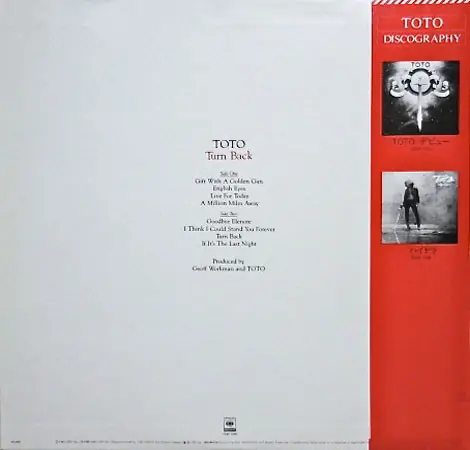 Toto - Turn Back 뒷면