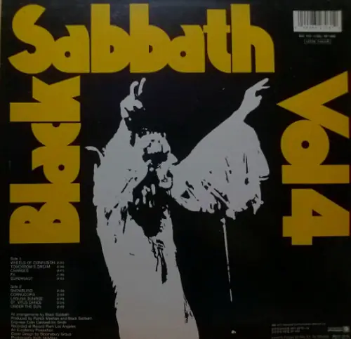 Black Sabbath - Black Sabbath Vol 4 뒷면