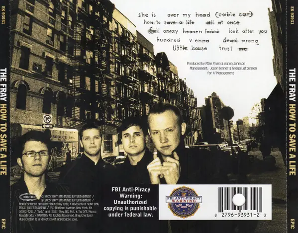 The Fray - How To Save A Life 뒷면