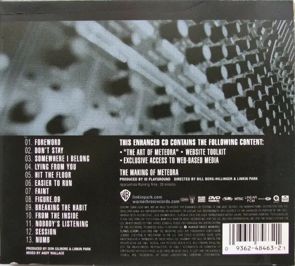 Linkin Park - Meteora 뒷면