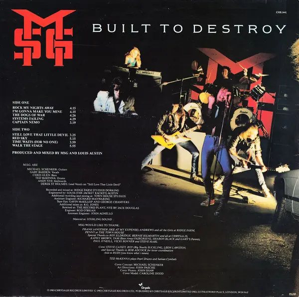The Michael Schenker Group - Built To Destroy 뒷면