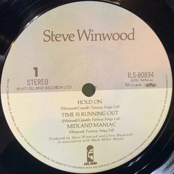 Steve Winwood - Steve Winwood 뒷면