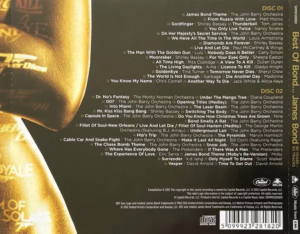 Various - Best Of Bond... James Bond (50 Years - 50 Tracks) 뒷면