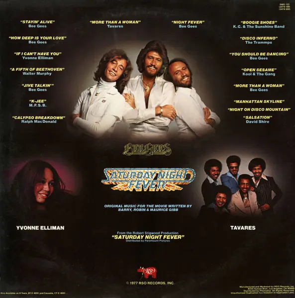 Various - Saturday Night Fever (The Original Movie Sound Track) 뒷면