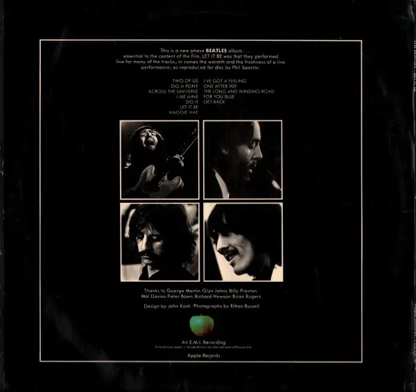 The Beatles - Let It Be 뒷면