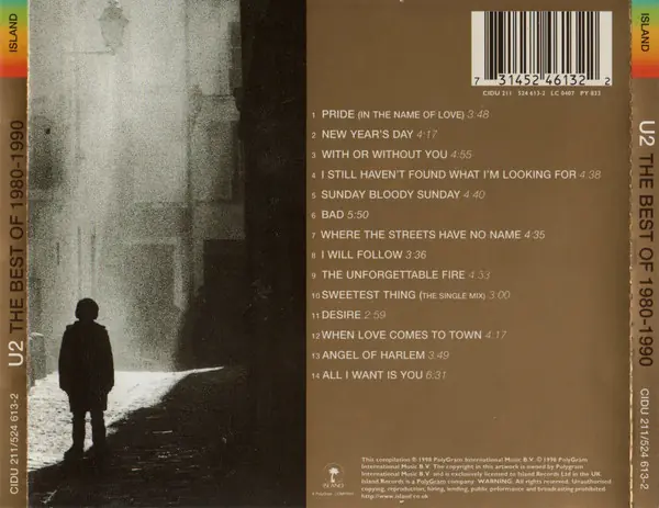 U2 - The Best Of 1980-1990 뒷면