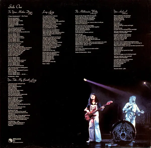 Queen - A Day At The Races 뒷면