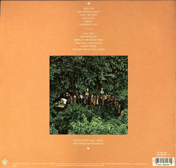 Paul Simon - The Rhythm Of The Saints 뒷면