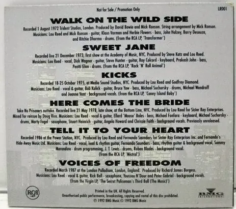 Lou Reed - Between Thought And Expression - The Lou Reed Anthology 뒷면