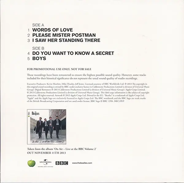 The Beatles - On Air - Live At The BBC Volume 2 뒷면