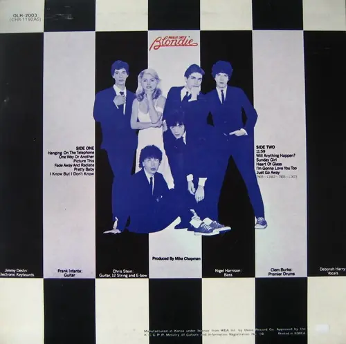 Blondie - Parallel Lines 뒷면