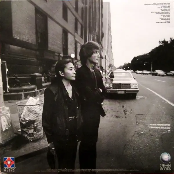John Lennon & Yoko Ono - Double Fantasy 뒷면