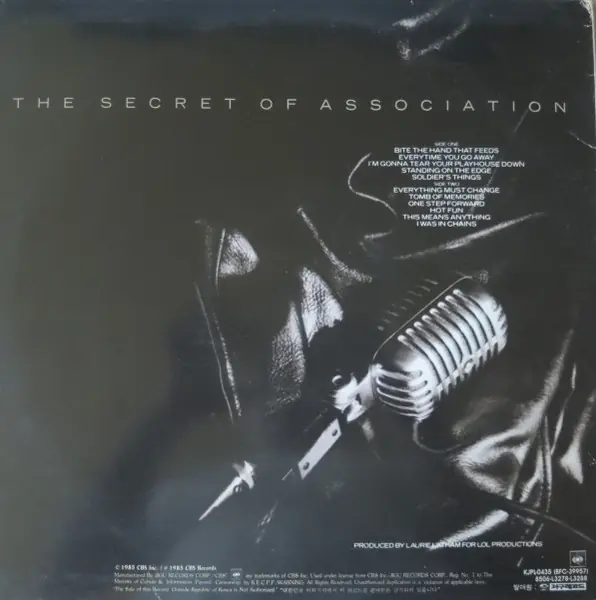 Paul Young - The Secret Of Association 뒷면