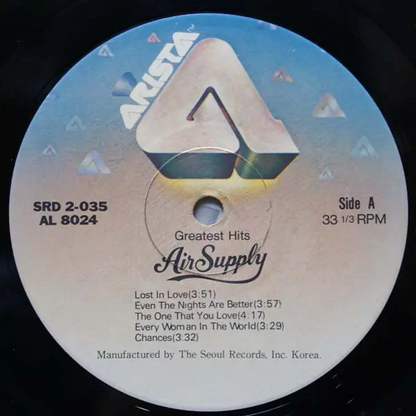 Air Supply - Greatest Hits 뒷면