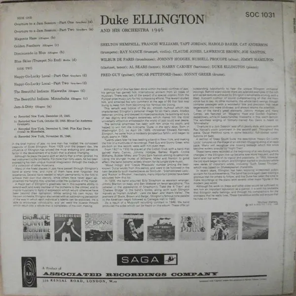 Duke Ellington And His Orchestra - 1946 뒷면