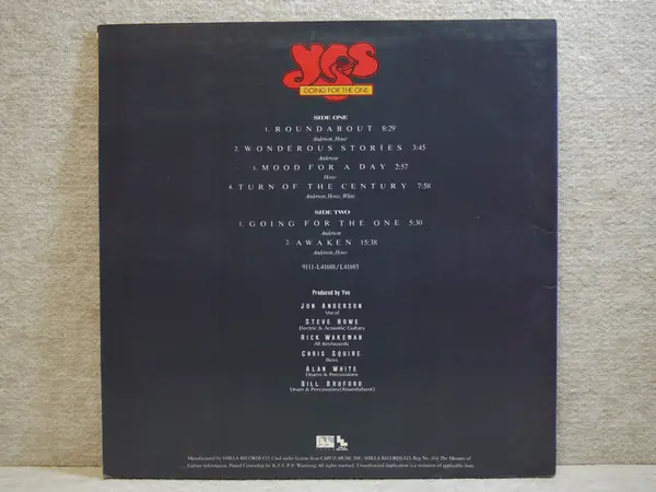 Yes - The World Of Yes 뒷면