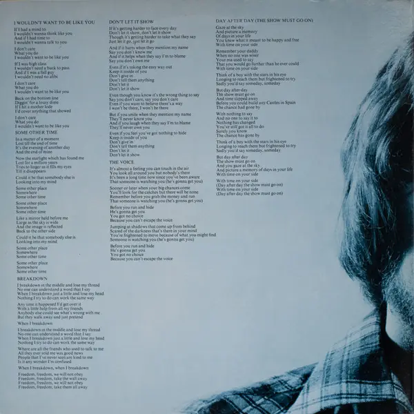 The Alan Parsons Project - I Robot 뒷면