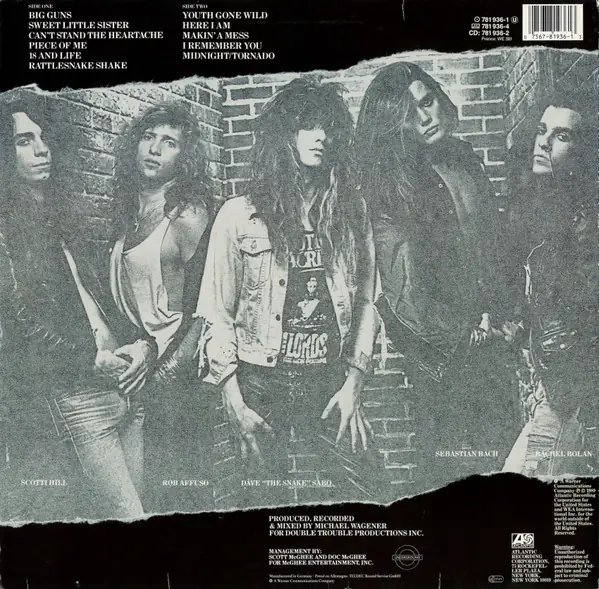 Skid Row - Skid Row 뒷면