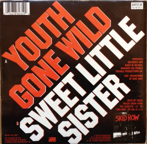 Skid Row - Youth Gone Wild 뒷면
