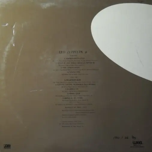Led Zeppelin - Led Zeppelin II 뒷면