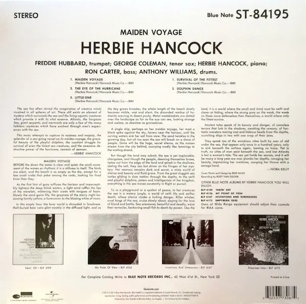 Herbie Hancock - Maiden Voyage 뒷면