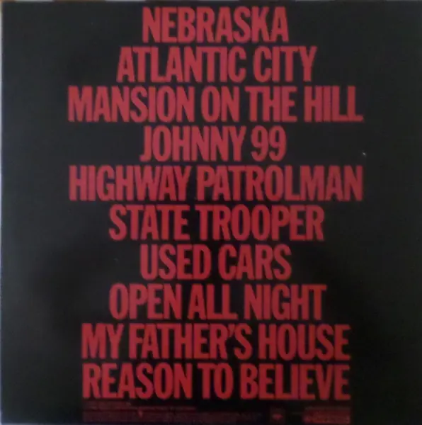 Bruce Springsteen - Nebraska 뒷면