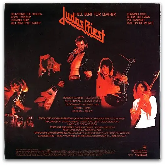 Judas Priest - Hell Bent For Leather 뒷면